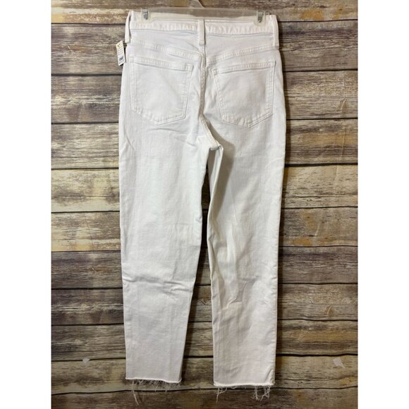 J.Crew Jeans 25 High-rise '90s Classic Straight White Raw Hem BF557‎ - Picture 3 of 5
